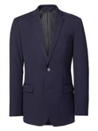 Banana Republic Mens Standard Navy Pinstripe Wool Suit Jacket Navy Size 36