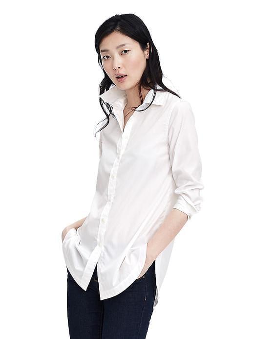 Banana Republic Parker Fit White Boyfriend Tunic - White