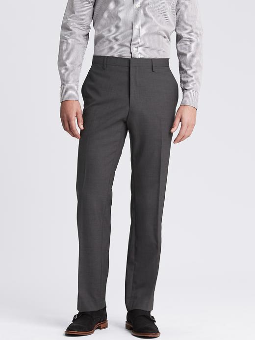 Banana Republic Mens Classic Fit Solid Wool Trouser Size 40w 34l - Mid Gray