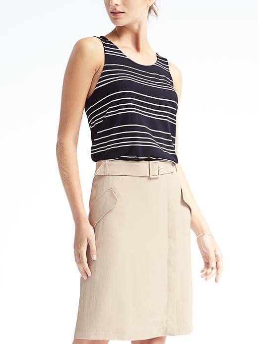 Banana Republic Womens Horizontal Stripe Modal Tank - Navy