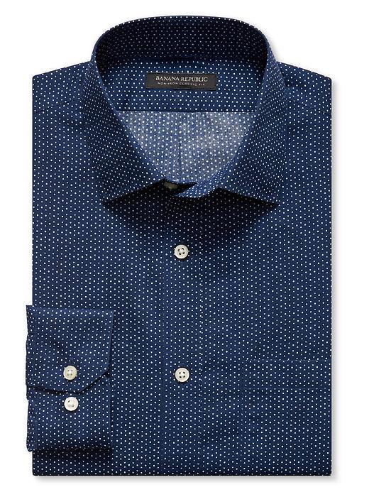 Banana Republic Mens Classic Fit Non Iron Triangle Shirt Size L Tall - Dark Navy