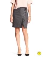 Banana Republic Womens Factory Asymmetrical Zip Mini Skirt Size 0 - Dark Heather Gray