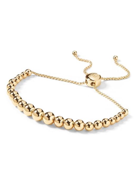 Banana Republic Womens Beaded Metal Slider Bracelet Gold Size One Size