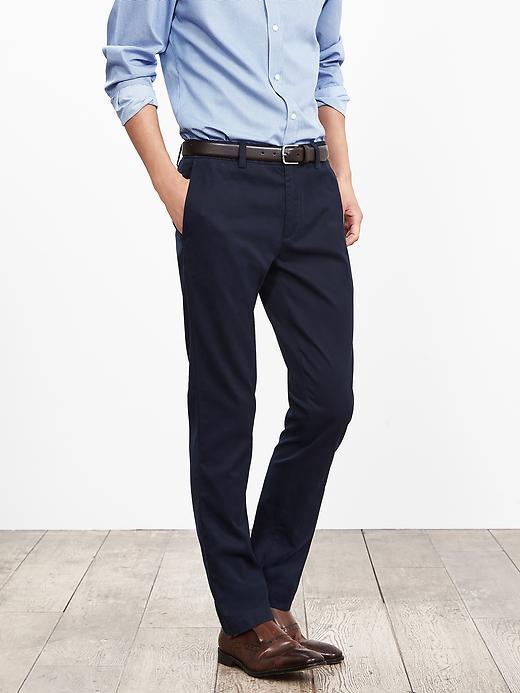 Banana Republic Mens Fulton Skinny Cotton Chino Size 28w 32l - Preppy Navy