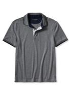 Banana Republic Luxe Touch Tipped Polo Size L Tall - Gray Heather