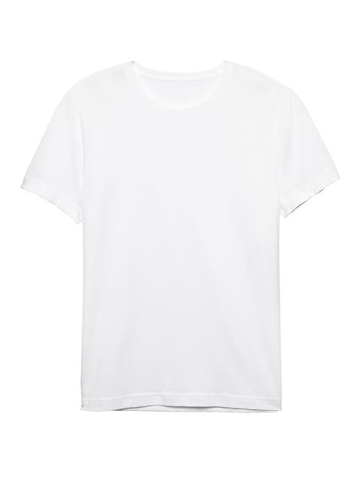 Banana Republic Mens Tech Cotton Crew-neck T-shirt Optic White Size M