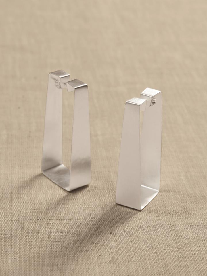 Rectangular Wide Hoop Earrings | Aureus + Argent