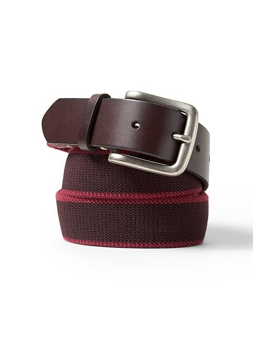 Banana Republic Mens Stretch-web Buckle Belt Mountain Red Size 44
