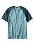 Banana Republic Mens Soft Wash Colorblock Raglan Tee Size L - Turquoise