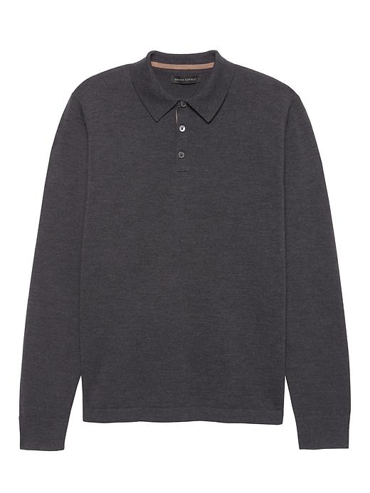 Banana Republic Mens Extra-fine Italian Merino Wool Sweater Polo Shirt Heather Charcoal Size Xxs