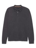 Banana Republic Mens Extra-fine Italian Merino Wool Sweater Polo Shirt Heather Charcoal Size Xxs