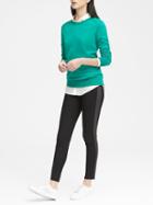 Banana Republic Womens Petite Devon Legging-fit Side-stripe Pant Black With Gray Stripe Size 6