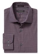 Banana Republic Mens Camden Fit Supima Cotton Mini Check Shirt Size L Tall - Prestine Purple