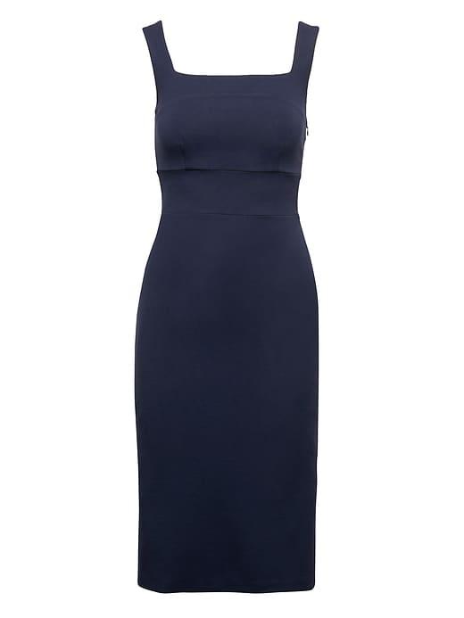Banana Republic Womens Ponte Square-neck Sheath Dress Navy Size 2