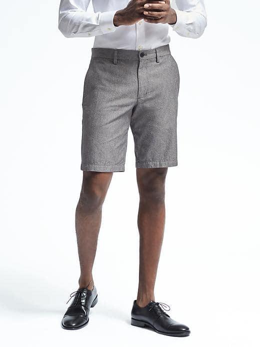 Banana Republic Mens Aiden Slim Gray Cotton Short - Dark Gray