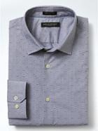 Banana Republic Mens Grant Fit Supima Dobby Print Shirt - Light Blue