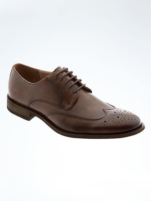 Banana Republic Mens Liam Wingtip Oxford - Chestnut