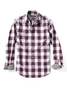 Banana Republic Mens Grant Fit Custom Wash Bold Gingham Shirt - Brick