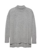 Banana Republic Womens Machine-washable Wool-cashmere Sweater Tunic Heather Gray Size S