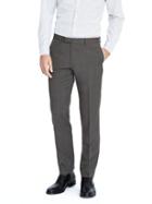 Banana Republic Mens Slim Grey Camel Plaid Wool Suit Trouser - Gray