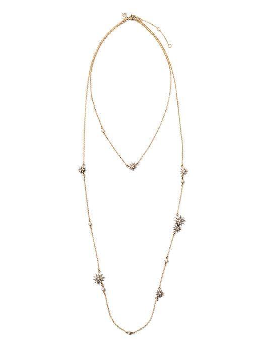 Banana Republic Starburst Built In Necklace - Gold