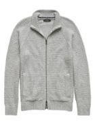 Banana Republic Mens Textured Cotton Blend Full-zip Sweater Jacket Harbor Gray Size Xl