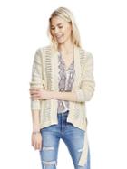 Banana Republic Womens Open Front Belted Pom Pom Sweater Size L - Cocoon
