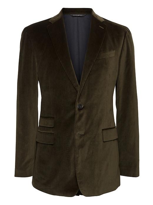 Banana Republic Mens Slim Italian Velvet Blazer Deep Olive Green Size 36