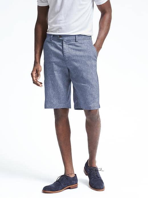 Banana Republic Mens Emerson Textured Short - Medium Blue