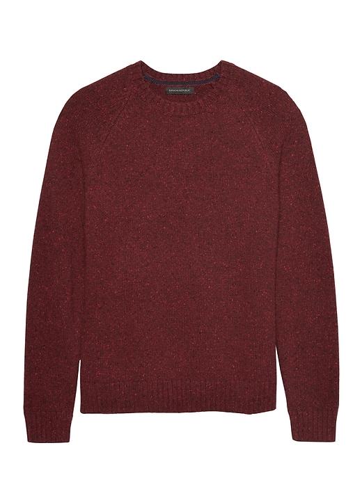 Banana Republic Mens Merino Wool Blend Donegal Crew-neck Sweater Burgundy Red Size M