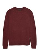 Banana Republic Mens Merino Wool Blend Donegal Crew-neck Sweater Burgundy Red Size M