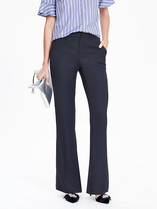 Banana Republic Basketweave Flare Pant Size 0 Petite - Preppy Navy