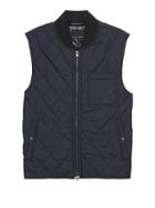 Banana Republic Mens Water-resistant Quilted Vest With Chest Pocket Navy Size Xl