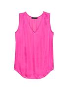 Banana Republic Womens Pleated Drapey Tank Hot Bright Pink Size Xl