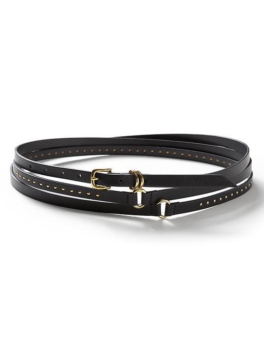 Banana Republic Triple Wrap Faux Leather Belt Size L - Black