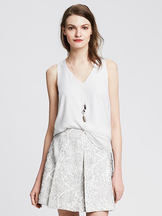 Banana Republic Cross Back Crepe Tank Size L - White
