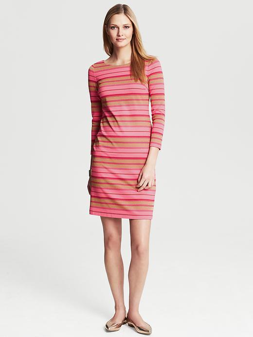 Banana Republic Striped Ponte Dress - Pink