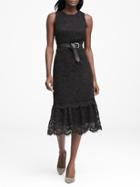 Banana Republic Womens Lace Midi Dress Black Size 0