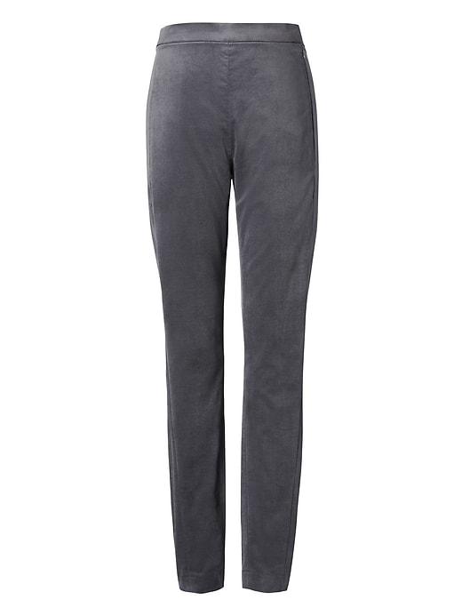 Banana Republic Womens Petite Devon Legging-fit Stretch-velvet Ankle Pant Dark Charcoal Size 8
