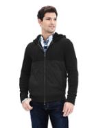 Banana Republic Mens Quilted Hoodie Size L Tall - Black