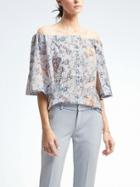 Banana Republic Structured Off Shoulder Top - Blue Train