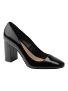 Banana Republic Womens Square Toe Block-heel Pump Black Leather Size 10