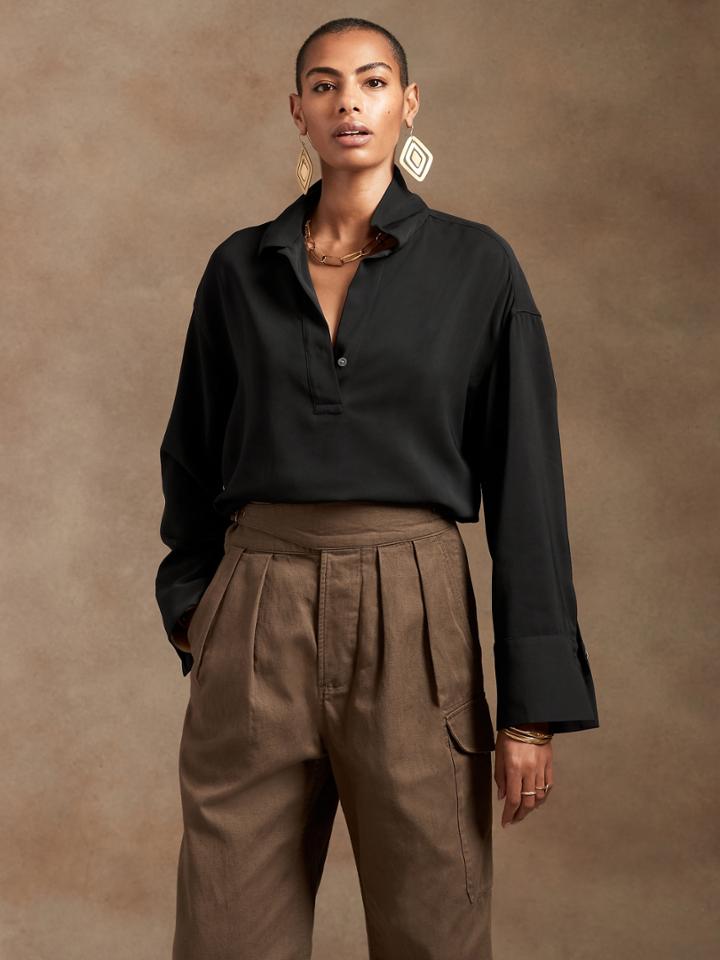 Oversized Popover Polo Shirt
