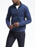 Banana Republic Mens Coolmax Half Zip Pullover - Preppy Navy