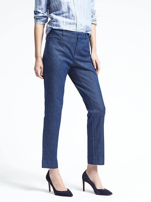 Banana Republic Womens Sloan Fit Rinse Wash Jean - Bright Blue