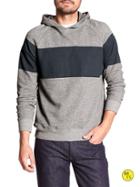 Banana Republic Mens Factory Chest Stripe Hoodie Size L - Air Force Grey