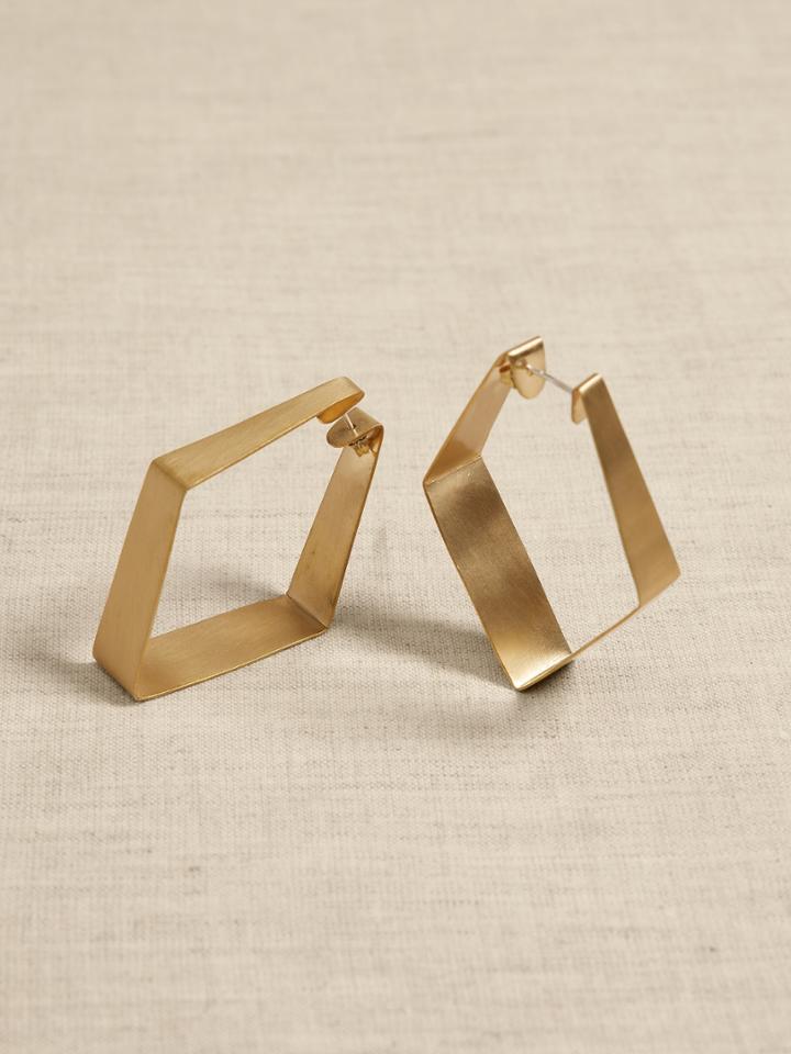 Angled Wide Hoop Earrings | Aureus + Argent