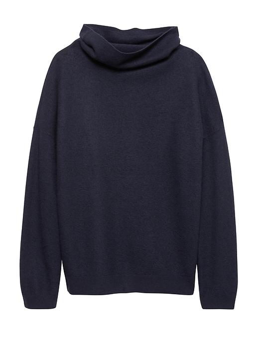 Banana Republic Womens Boiled Wool Turtleneck Sweater Navy Size M
