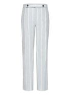 Banana Republic Womens Petite Avery Straight-fit Stretch Linen-cotton Stripe Pant Light Blue Size 0