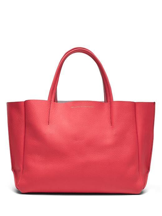 Banana Republic Womens Ampersand As Apostrophe   Soft Large Sideways Tote Red Size One Size